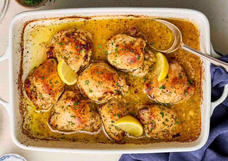 Lemon chicken traybake with new potatoes